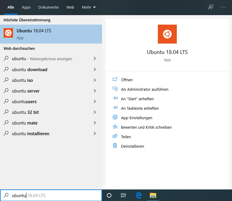 Bild: Start des Linux im Windows